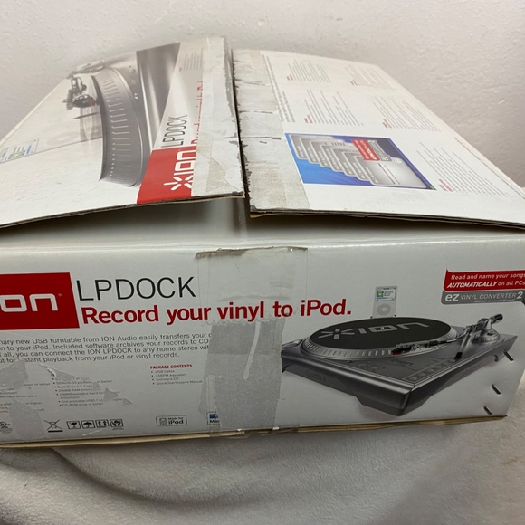 ION LP Dock USB Turntable LP to digital converter, USB-IPOD-Recording IN Box - Picture 16 of 17